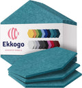 Acoustic Panels 12-Pack - 14"X12.1"X0.4" Soundproof Wall Panels - High Density Sound Dampening - Light Turquoise Hexagon