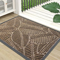 Colorxy Waterproof Doormat, Sturdy Natural Rubber Front Indoor Mat, Non Slip Low Profile Indoor Outdoor Door Mats, Stain and Fade Resistant Floor Mat, Easy Clean Patio Entrance Mat, 30''x17'', Brown