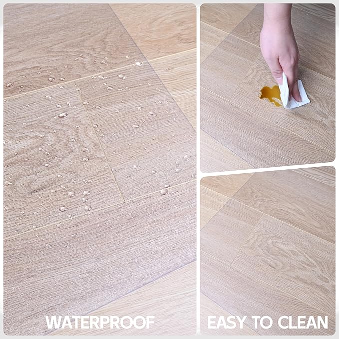 Office Chair Mat for Hardwood Floor, 55” x 35” Crystal Clear Hard Floor Chair Mat, Transparent Floor Protector Mat Flat Without Curling