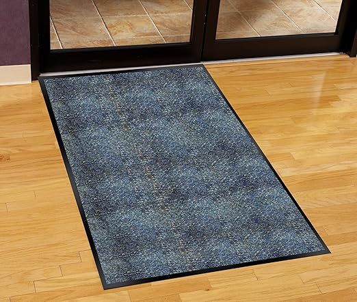 Guardian Silver Series Indoor Walk-Off Floor Mat, Vinyl/Polypropylene, 4'x8', Speckled Blue