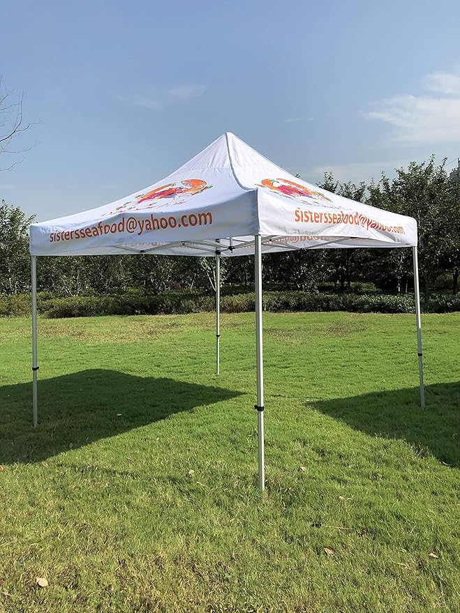NaBai Custom Canopy Pop Up Tent 10x10 with Logo, Personalized Pop Up Canopy for Tradeshow, Customized Canopy Advertising Outdoor Tent (top Canopy + 16kgs Frame)
