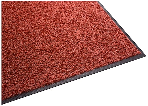 Guardian Floor Protection 94040915 Platinum Series Indoor Wiper Floor Mat, Rubber with Nylon Carpet, 4' Length, 9' Width, Red