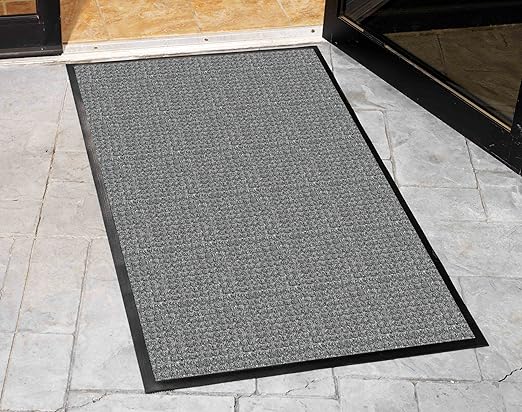 Guardian Floor Protection WG041410 WaterGuard Indoor/Outdoor Wiper Scraper Floor Mat, Rubber/Nylon, 4' Length, 14' Width, Grey