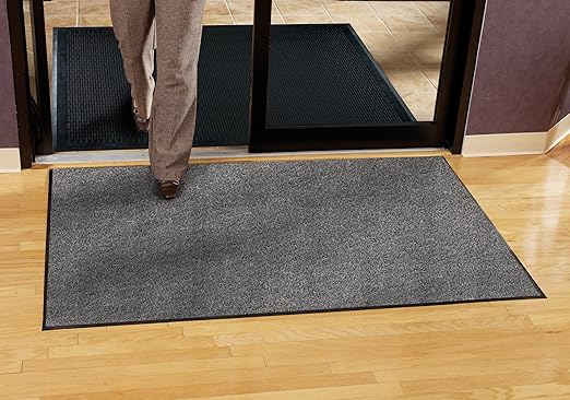 Guardian Silver Series Indoor Walk-Off Floor Mat, Vinyl/Polypropylene, 3'x6', Charcoal