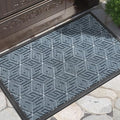 Yimobra Large Door Mat 36x24, All-Weather Waterproof Outdoor Mats for Front Door, Non Slip Rubber Doormat for Patio Proch Outside Entryway Indoor, Mix Blue