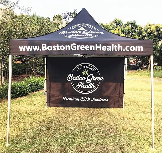 Custom Canopy Pop Up Tent 10x10 with Logo, Personalized Pop Up Canopy for Tradeshow, Customized Tent for Advertising Outdoor Event (600D)