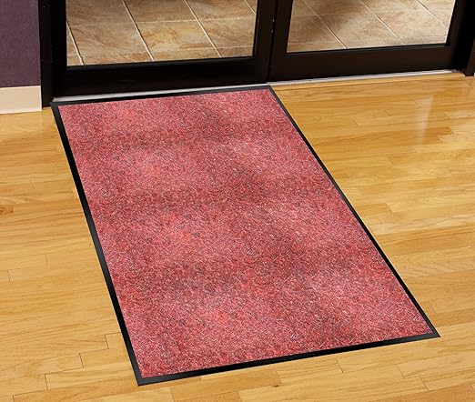 Guardian Silver Series Indoor Walk-Off Floor Mat, Vinyl/Polypropylene, 3'x60', Black/Red