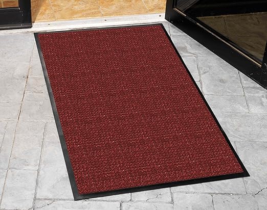 Guardian WaterGuard Indoor/Outdoor Wiper Scraper Floor Mat, Rubber/Nylon, 6'x20', Red