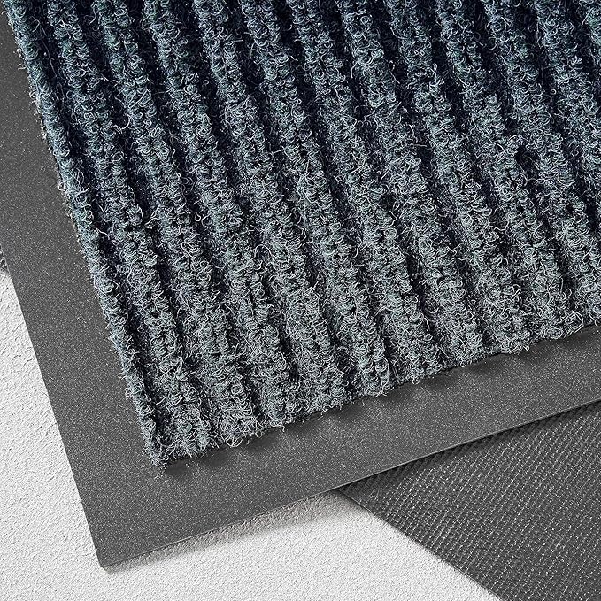 Consolidated Plastics Brush Dry Mat - Made in USA, Heavy-Duty Commercial DoorRug for Indoor/Outdoor Entryways, Non-Slip Backing for High-Traffic Areas (3' W x 10' L, Blue)