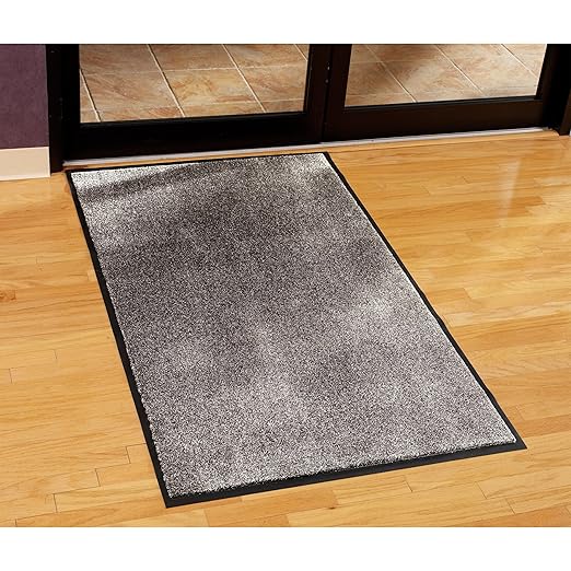 Guardian Silver Series Indoor Walk-Off Floor Mat, Vinyl/Polypropylene, 4'x8', Black/Red