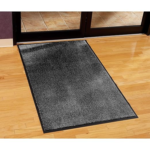Guardian Silver Series Indoor Walk-Off Floor Mat, Vinyl/Polypropylene, 4'x6', Black/Red