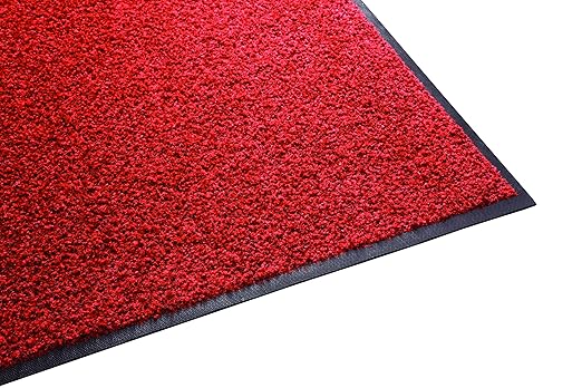 Guardian Platinum Series Indoor Wiper Floor Mat, Rubber with Nylon Carpet, 4'x16', Red