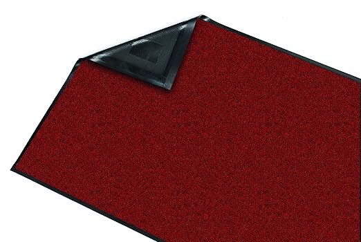 Guardian 94040515 Platinum Series Indoor Wiper Floor Mat, Rubber with Nylon Carpet, 4' x 5', Red