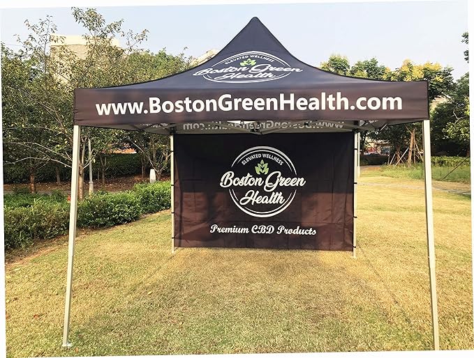 Custom Canopy Pop Up Tent 10x10 with Logo, Personalized Pop Up Canopy for Tradeshow, Customized Tent for Advertising Outdoor Event (600D)
