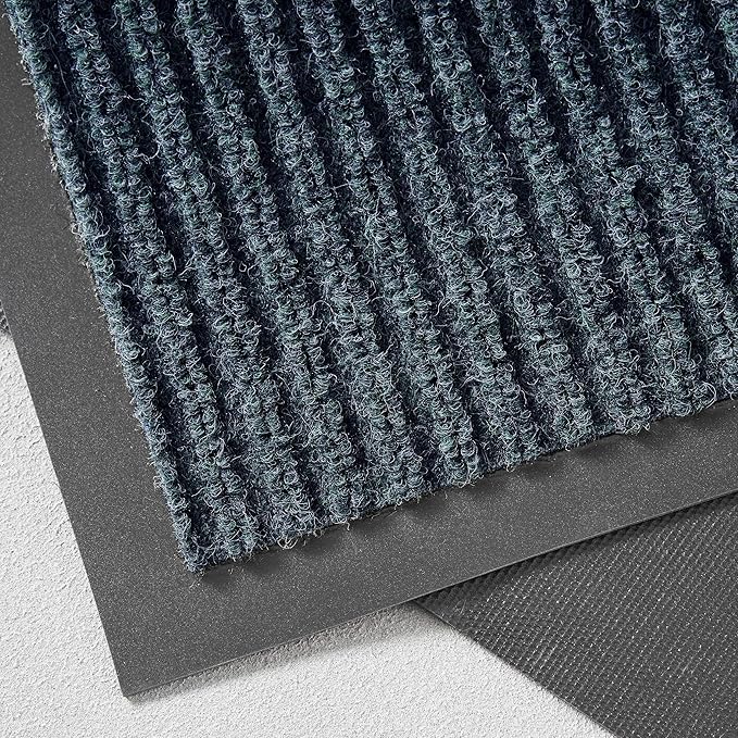Consolidated Plastics Brush Dry Mat - Made in USA, Heavy-Duty Commercial DoorRug for Indoor/Outdoor Entryways, Non-Slip Backing for High-Traffic Areas (4' W x 6' L, Blue)