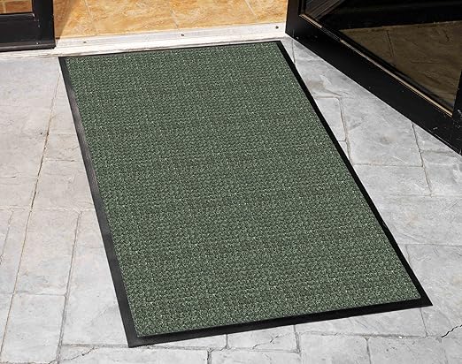 Guardian WaterGuard Indoor/Outdoor Wiper Scraper Floor Mat, Rubber/Nylon, 6'x16', Green