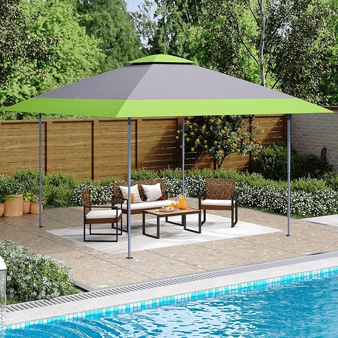 MFSTUDIO 13x13 Pop Up Canopy Tent, Gazebo Shelter Sun Shade Canopies Patio Portable Popup Tents Outdoor for Beach,Parties,Camping, 169 Sq. Ft of Shade