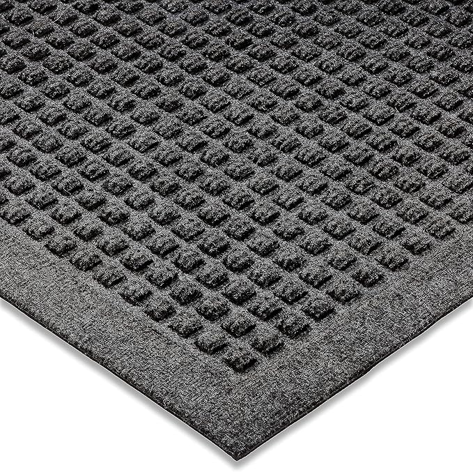 Ecomills Rubber Doormat, Extra Large, 36" x 60", Charcoal, XL, Absorbent Indoor Outdoor, Stain Resistant, Rubber Non Slip Backing, Heavy Duty, Durable